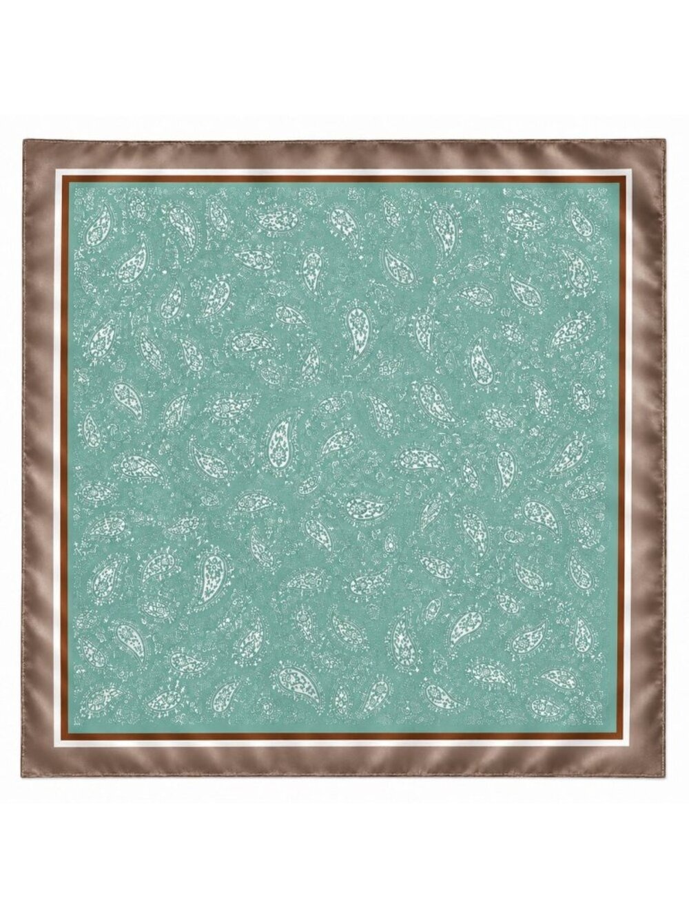 Aqua Teal Paisley Scarf 35x35 Satin Square Wild Rag Head Hair Scarf Western